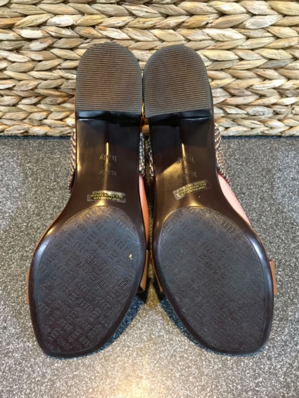 Italian Shoemakers Brown Tan Two-Strap Sandals